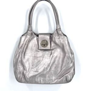 Kate Spade Women's Silver Leather Satchel Shoulder Bag metallic